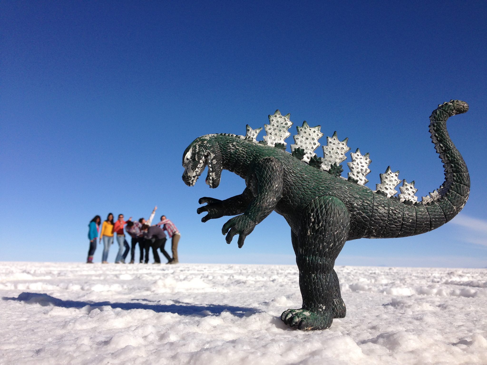 Optical illusion at Salar de Uyuni.