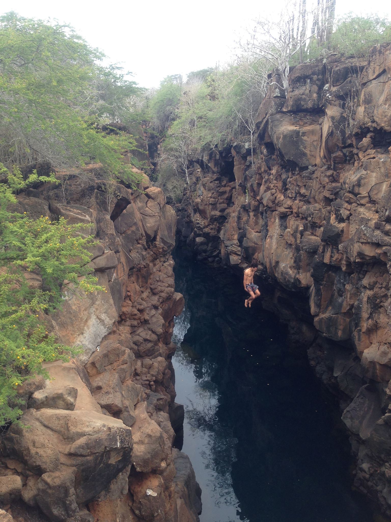 Cliff diving in Las Grieatas.