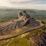 Jatayu Earth Center statue heli view Jatayu Nature Park