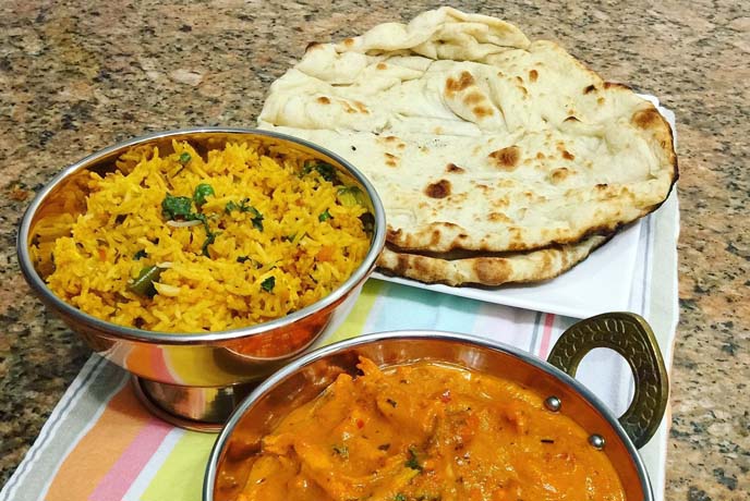 Biriyani and Indian flat bread